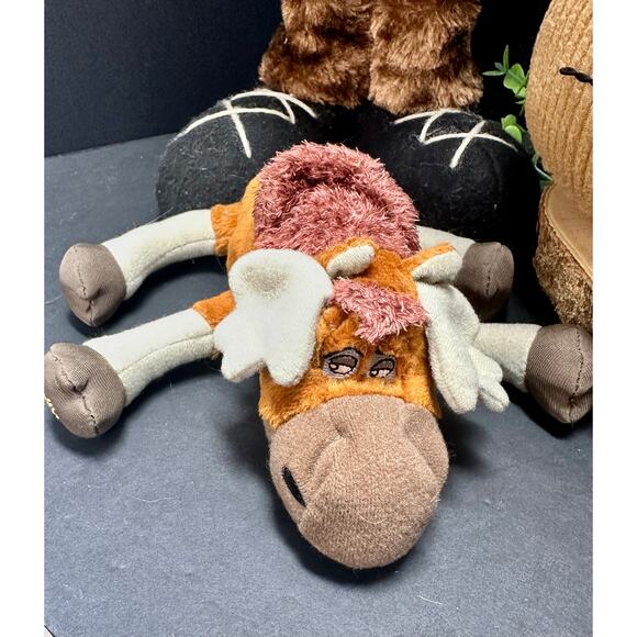 Lot of 4 Moose Reindeer Plush Christmas Holiday Decor Rustic Cabin Lodge Decor - Picture 2 of 14